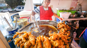 The Original Fish Tacos!! MEXICAN STREET FOOD in Ensenada, Mexico!! 